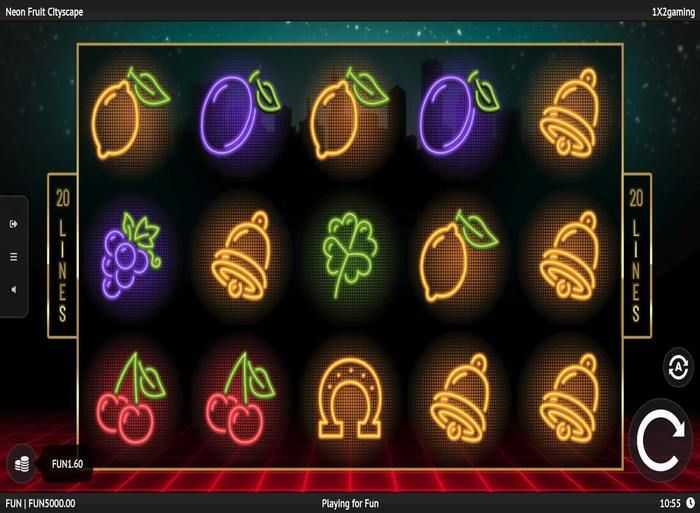 Neon Fruit Cityscape