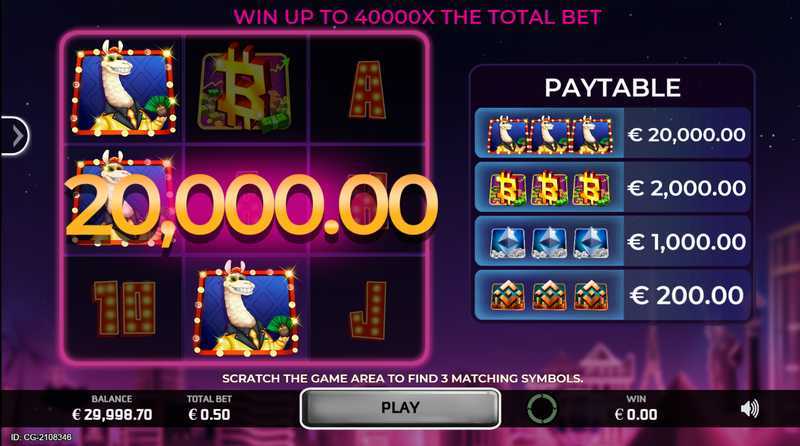 Billion Llama Scratchcard